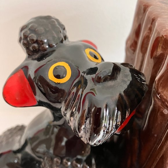 Vintage Black Poodle Bookends 1950's - MCM Kitsch High Gloss Poodles - Picture 2 of 14